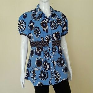 Studio Works Women’s Short Sleeve Cotton Shirt Size M
